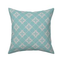 Teal Blue Quatrefoil Traditional