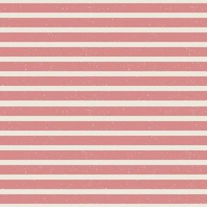 Rose and Cream Horizontal Stripes