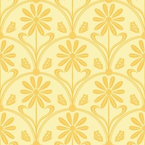 Deco daisy scallops in yellow