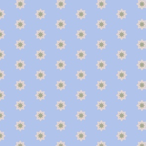 Geometric Flowers Shapes in Light Blue