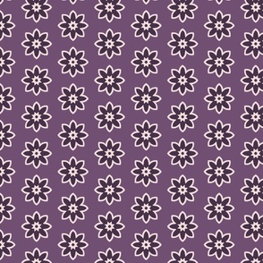 Geometric Flowers Shapes in Shades of Purple