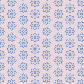 Geometric Flowers Shapes in pastel pink and blue