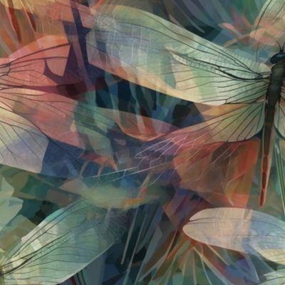 Dragonfly Garden View Camo Through Transparent Wings