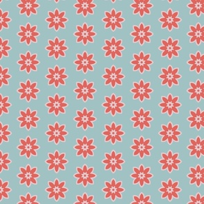 Geometric Flowers Shapes in Salmon Pink