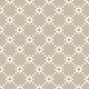 43-b-Medium-Orange Ditsy flower tile 