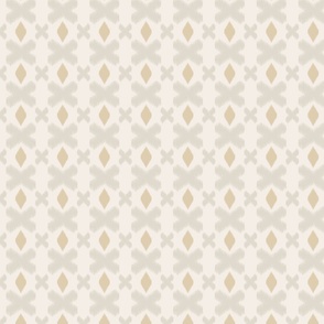 Ikat medallions and crosses in powdery neutral colors | small