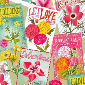 vintage seed packets everything ranunculus // large