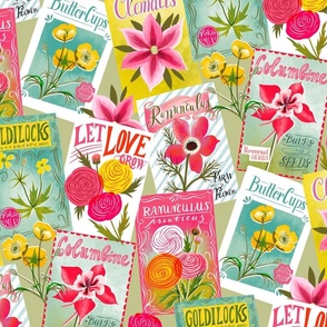 vintage seed packets everything ranunculus // medium