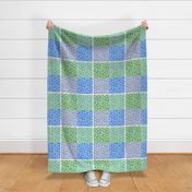 Verbena Quilter's Sample in Blue and Green