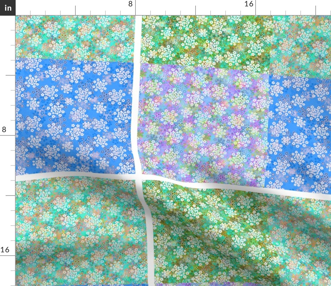 Verbena Quilter's Sample in Blue and Green