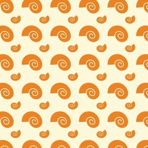 Cute apricot orange cornsilk white sea snail shell ocean kids