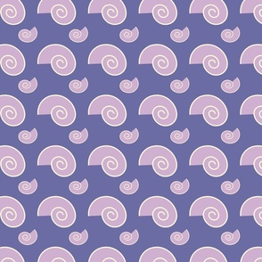 Cute muted lilac and periwinkle purple blue white sea snail shell ocean kids