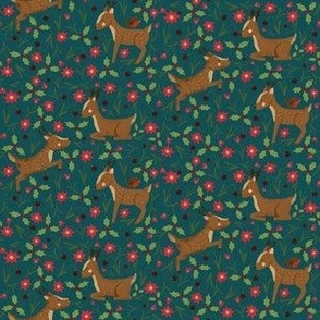 festive deers (smaller scale on dark blue)