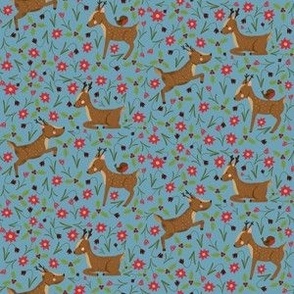 festive deers (smaller scale on light blue)