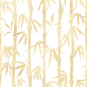 JAPANESE INK BAMBOO - TEXTURED GOLD ON WHITE