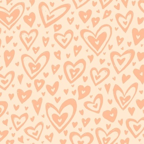 27"x18" Peach Fuzz Hearts - Valentine's Day - Love Hearts
