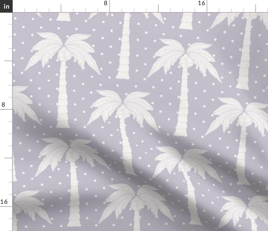 Large - Palm Cove - Palm Tree Block Print -  Lavender
