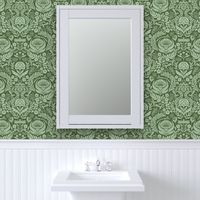 Victorian Floral Damask - green