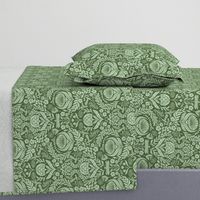 Victorian Floral Damask - green