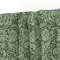 Victorian Floral Damask - green