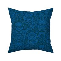 Victorian Floral Damask - blue