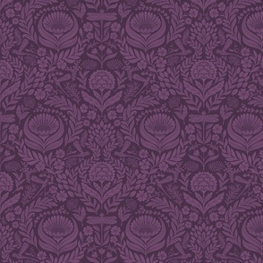 Victorian Floral Damask - purple