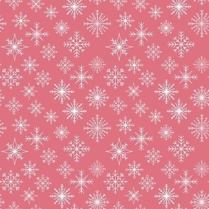 little dark pink snowflakes (larger scale)