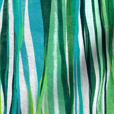 Stripes in Classic Tropical Garden Greens Custom Request