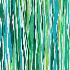 Stripes in Classic Tropical Garden Greens Custom Request