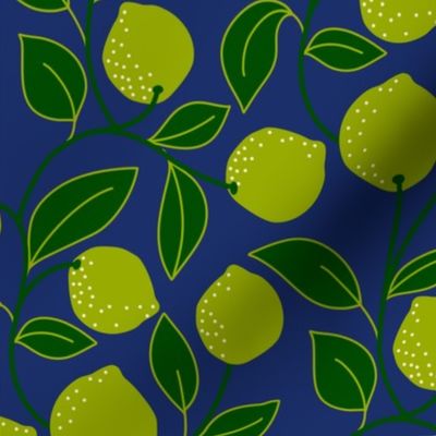 Trailing Vines with Limes-Navy