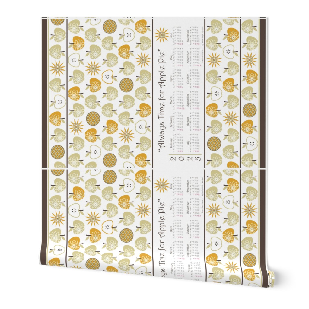 Always Time for Apple Pie - 2025 Calendar Tea Towel - Natural