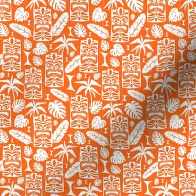 Tiki Time - Mid Century Modern Orange White Small