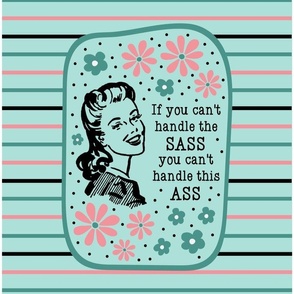 14x18 Panel Sassy Ladies If You Can't Handle The Sass You Can't Handle This Ass on Mint for DIY Garden Flag Small Wall Hanging Hand Towel