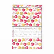 Always Time for Apple Pie - 2025 Calendar Tea Towel - Retro Red