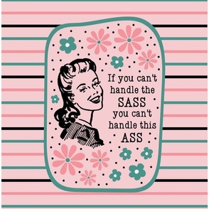 14x18 Panel Sassy Ladies If You Can't Handle The Sass You Can't Handle This Ass on Pink for DIY Garden Flag Small Wall Hanging or Hand Towel