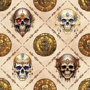 Pirate Skull and Coin Diamond