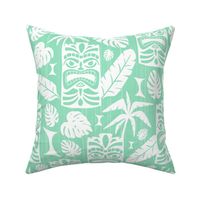 Tiki Time - Mid Century Modern Aqua White Large