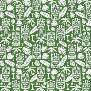 Tiki Time - Mid Century Modern Dark Green White Small