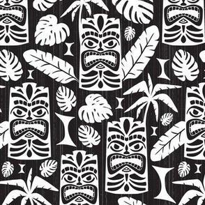 Tiki Time - Mid Century Modern Black White Regular