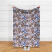 Cherry Blossom Branches - Blue/Brown- Abstract Wallpaper 