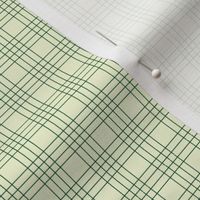 Green Windowpane Plaid on Yellow 