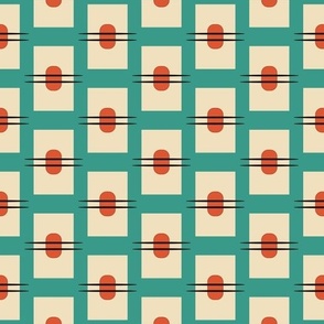 Retro Sushi Plate on Teal