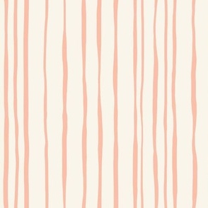 Mushroom Gill Stripes//Medium//Chanterelle Cream and Rusulla Pink