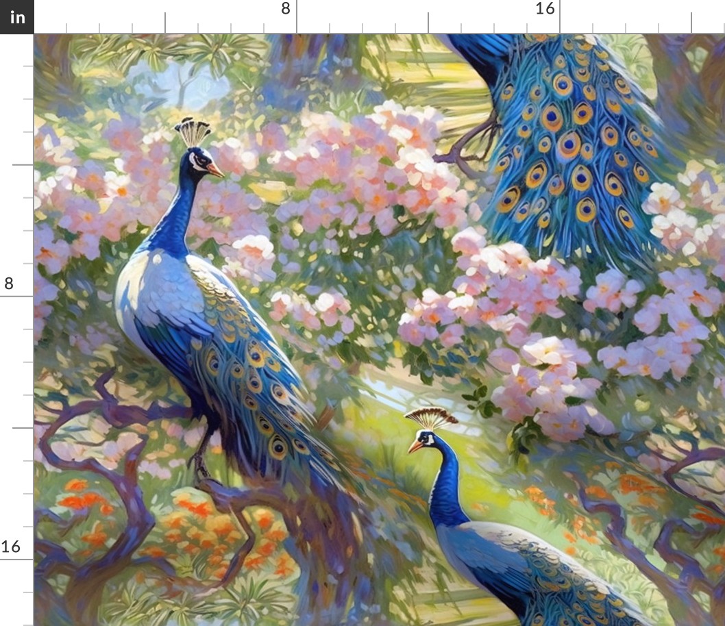 Peacock Garden Wallpaper