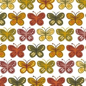 Butterflies  Multicolor in red, orange, green, yellow