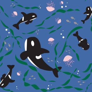 Orcas in the Sea- Giant Print