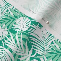Hideaway - Tropical Palm Leaves Teal Aqua White Small