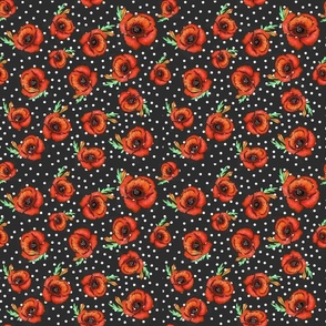 Poppy Patch Dots-Black