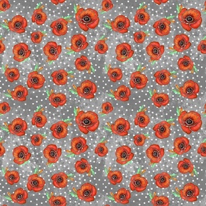 Poppy Patch Dots! Gray