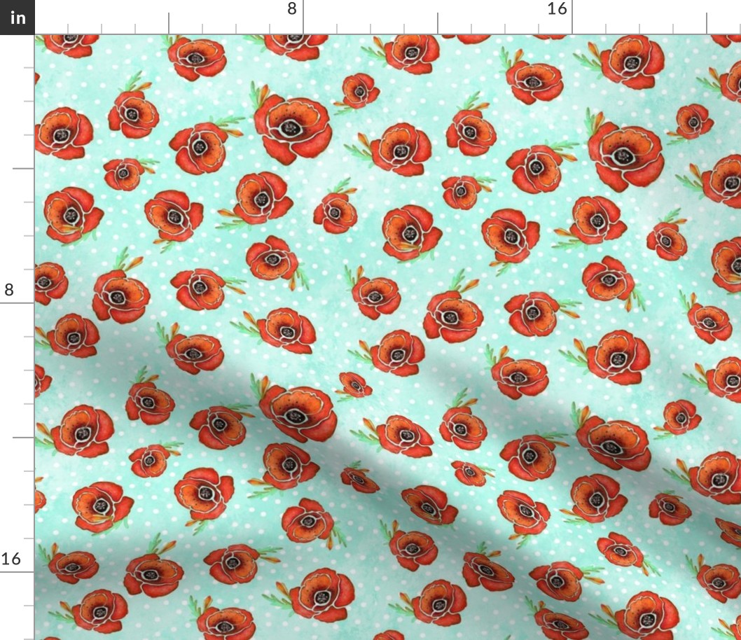 Poppy Patch Dots! Teal